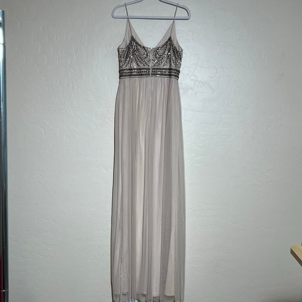 BHLDN Anthropologie Vilette Maxi Dress Beaded Bodice Strappy Blush Womens Size 4 - Picture 11 of 15